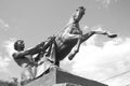 Horse tamers sculpture on Anichkov Bridge Royalty Free Stock Photo