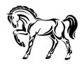 Horse tattoo - stylized graphic vector drawing