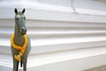 Horse in the temple bangkok bronze wat palaces Royalty Free Stock Photo