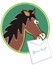 Horse - text, template, vector illustration