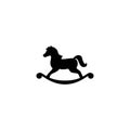 Horse toy icon. Kids wooden toy with wheels. Pony cartoon sign Royalty Free Stock Photo