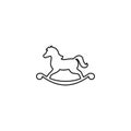 Horse toy icon. Kids wooden toy with wheels. Pony cartoon sign Royalty Free Stock Photo