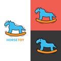 Horse Toy kawaii icon logo For Baby and Children cute cartoon hand drawn doodle icon sticker Royalty Free Stock Photo