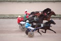 Horse trot racing on Moscow hippodrome