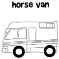 Horse van with hand draw Royalty Free Stock Photo