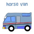 Horse van with hand draw Royalty Free Stock Photo