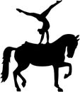 Horse Vaulting silhouette Royalty Free Stock Photo