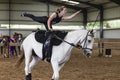 Horse Vaulting Woman Equestrian Royalty Free Stock Photo