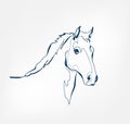 Horse vector animal wild one line design