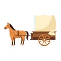 Horse and vintage carriage icon Royalty Free Stock Photo