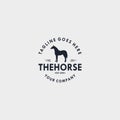 Horse vintage logo design template. Design elements for logo, label, emblem, sign. Vector illustration - Vector Royalty Free Stock Photo