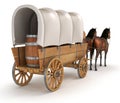 Horse wagon with barrels Royalty Free Stock Photo