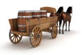 Horse wagon with barrels Royalty Free Stock Photo