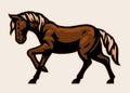 Horse Walking in Bold Sport Mascot
