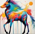 horse watercolor painting, generative ai Royalty Free Stock Photo