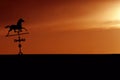 Horse Weathervane Silhouette At Sunset