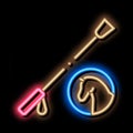 Horse Whip Tool neon glow icon illustration
