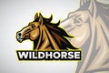 Horse Wild Mustang Head Logo Cartoon Vector Esport Mascot Design Illustration Royalty Free Stock Photo
