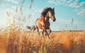 Horse in the wild, wild nature and animals concept Royalty Free Stock Photo