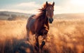 Horse in the wild, wild nature and animals concept Royalty Free Stock Photo