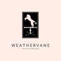Horse Windvane or Weathervane Logo Vector Template Illustration Design, Stallion Vintage Emblem Design Royalty Free Stock Photo