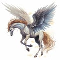 Fantasy Pegasus Drawing In Artgerm Style On White Background