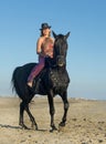 Horse woman on the beach Royalty Free Stock Photo