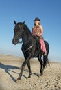 Horse woman on the beach Royalty Free Stock Photo