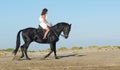 Horse woman on the beach Royalty Free Stock Photo