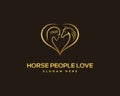 Horse woman love logo vector. Royalty Free Stock Photo