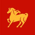 Horse zodiac Chinese New Year symbol mammal farm animal minimalist icon vector flat Royalty Free Stock Photo