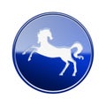 Horse Zodiac icon blue..