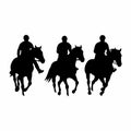 Horseback rider black icon on white background. Race horsemen silhouette Royalty Free Stock Photo