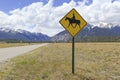 Horseback rider crossing sign Royalty Free Stock Photo