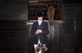 Horseback Rider With Horse And Dog Royalty Free Stock Photo