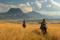 Horseback riding in Andes mountain