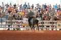 Cowboy horseback riding at the rodeo