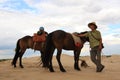 Horseback riding in desert