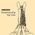 Horseback riding hand black line top view