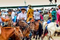 Horseback spectators, Nadaam horse race, Mongolia