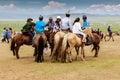 Horseback spectators, Nadaam horse race Royalty Free Stock Photo