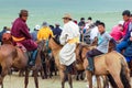 Horseback spectators in traditional costume, Nadaa