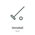 Horseball outline vector icon. Thin line black horseball icon, flat vector simple element illustration from editable sport concept