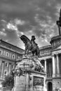 Horseherd statue in Buda Castle Royalty Free Stock Photo