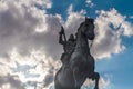 Horseman Statue In Plaza Mayor Madrid Spain Royalty Free Stock Photo