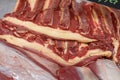 Horsemeat. raw meat on the market