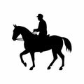 Horsemen black icon on white background. Horsemen silhouette Royalty Free Stock Photo