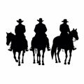 Horsemen black icon on white background. Horsemen silhouette Royalty Free Stock Photo