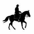 Horsemen black icon on white background. Horsemen silhouette