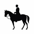 Horsemen black icon on white background. Horsemen silhouette Royalty Free Stock Photo